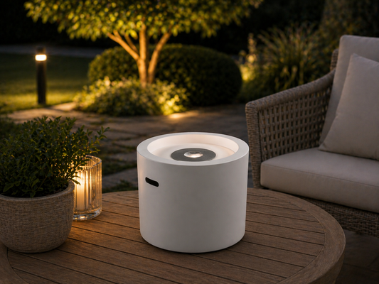 Bio ethanol haard Moon Mini wit – moderne sfeerhaard