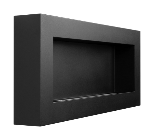 Bio-ethanol wandhaard 900x400 zwart mat – box design zonder glas