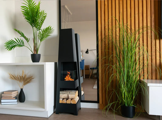 Bio ethanol haard Pyramid Garden zwart – sfeerhaard voor tuin en terras