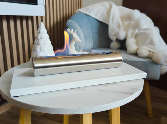 Bio ethanol haard Stainless wit – compacte tafelhaard