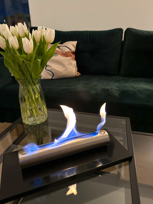 Bio ethanol haard Stainless zwart – compacte tafelhaard