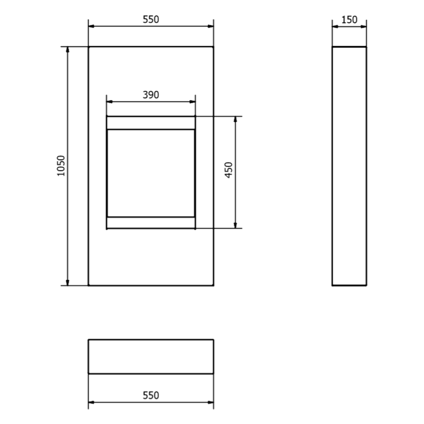 Bioethanol-Standkamin Modern mit Glas – Portaldesign Schwarz