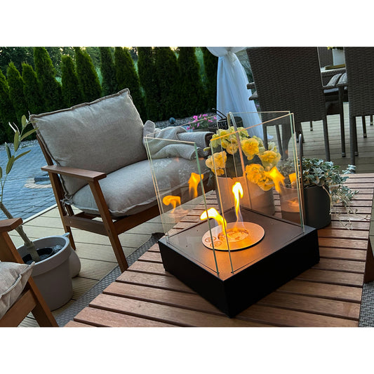 Bio ethanol haard Sunset Garden Mini zwart – compacte sfeerhaard