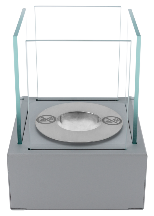 Bio ethanol haard Smart grijs – compacte sfeerhaard met glas