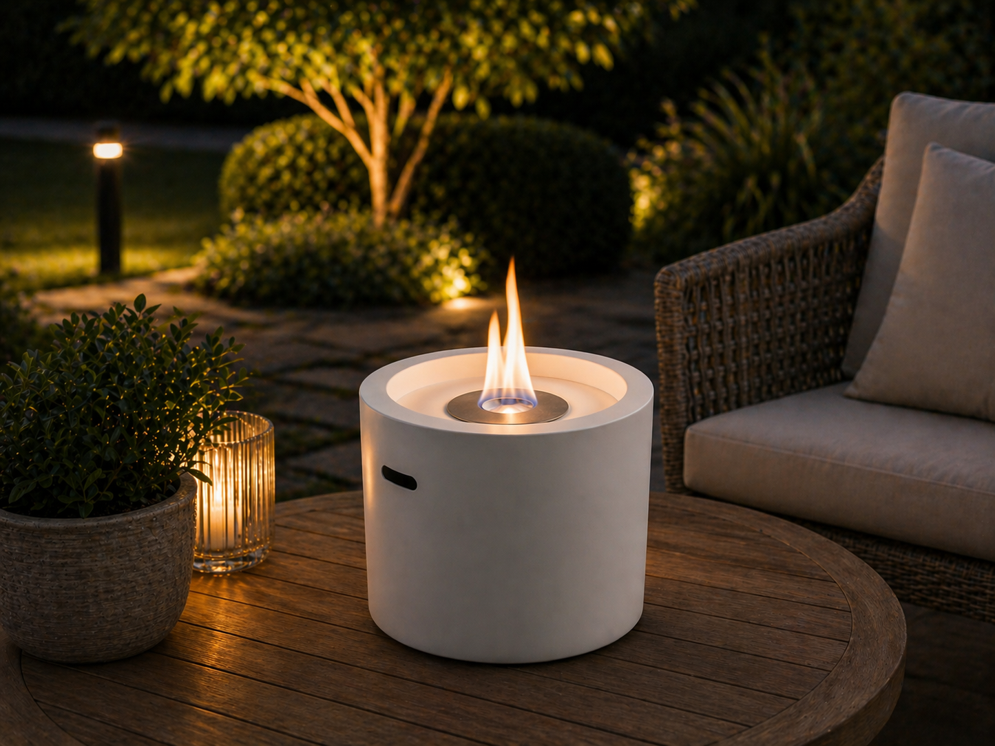 Bio ethanol haard Moon Mini wit – moderne sfeerhaard