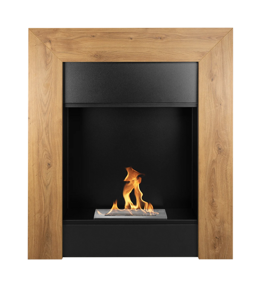 Bio-ethanolhaard Wooden Denver Naturel Eiken – Vrijstaande Schouwhaard 95,4 cm