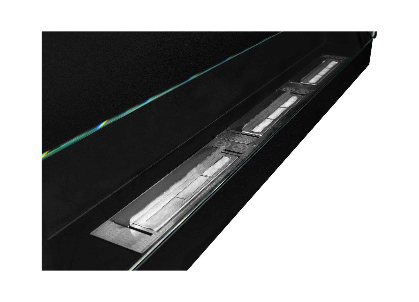 Bio-ethanol wandhaard 1200x400 zwart mat (structuur) met glas – moderne sfeerhaard zonder schoorsteen