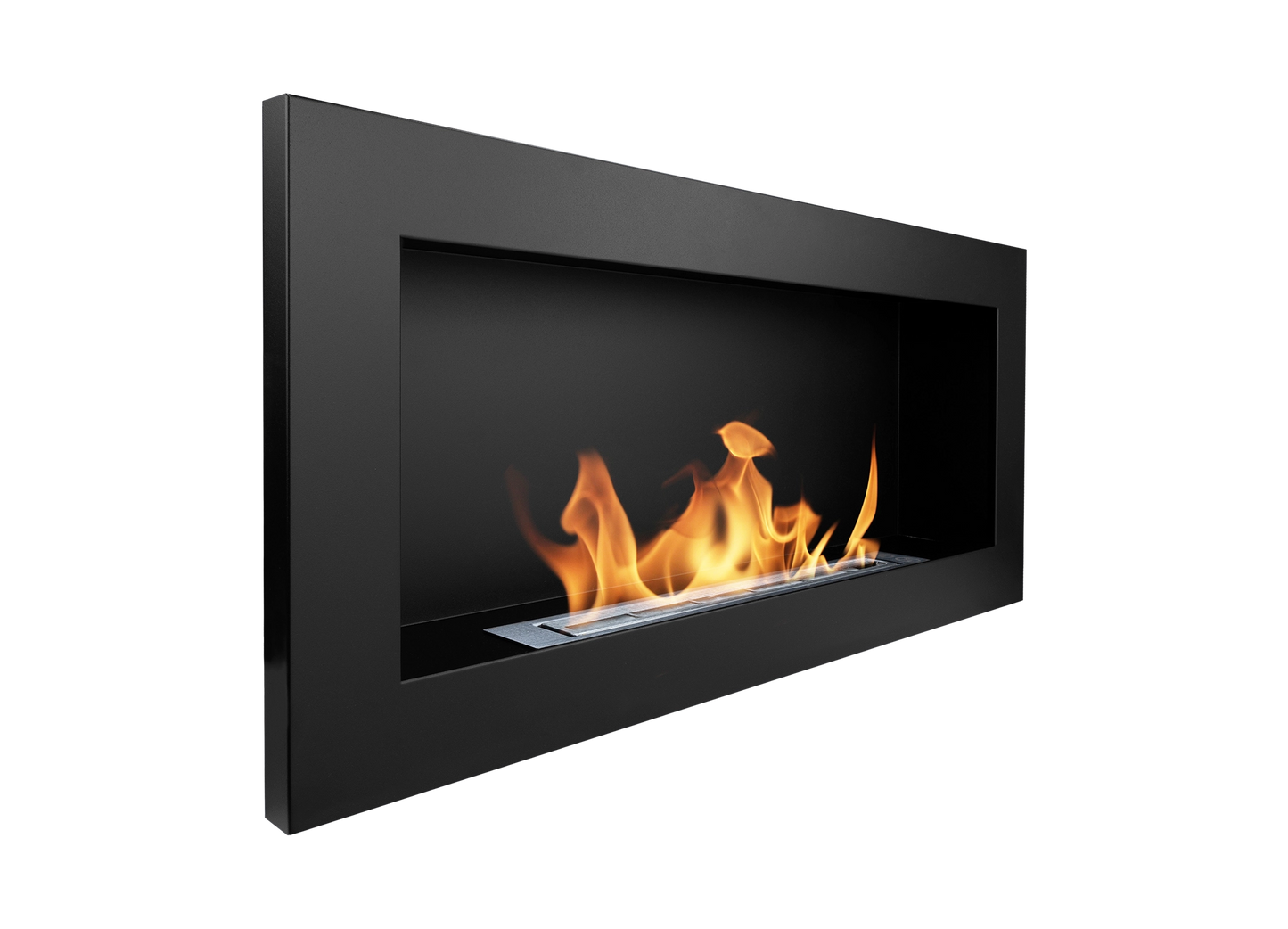 Bio-ethanol wandhaard 90x40 cm zwart mat – modern design zonder glas