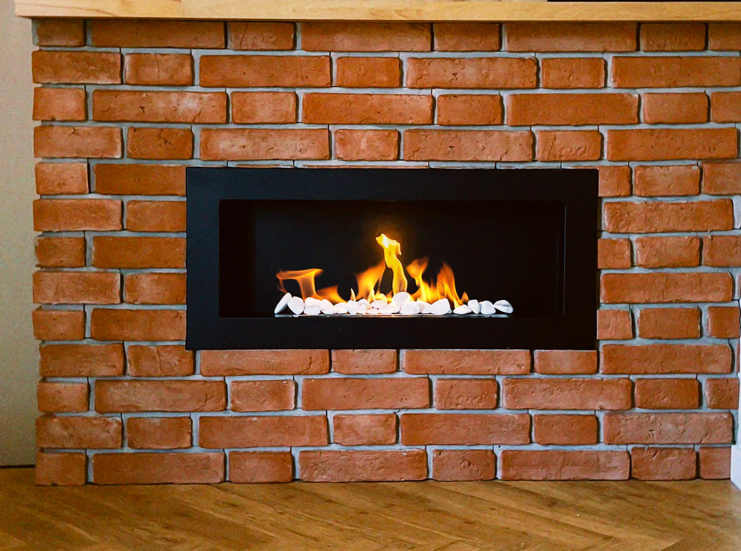 Bio-ethanol wandhaard 90x40 cm zwart mat – modern design zonder glas