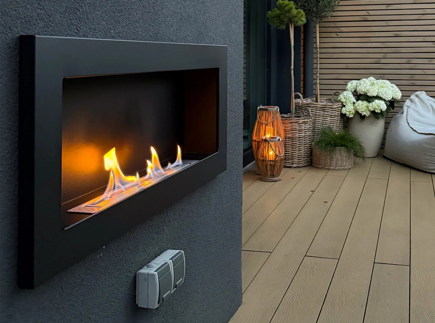 Bio-ethanol wandhaard 90x40 cm zwart mat – modern design zonder glas