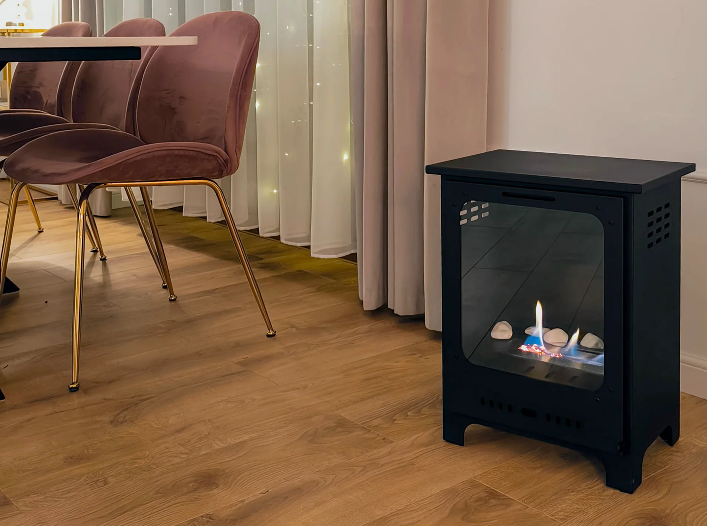 Bioethanol-Kamin Koza Mini schwarz – Dekokamin mit Glas