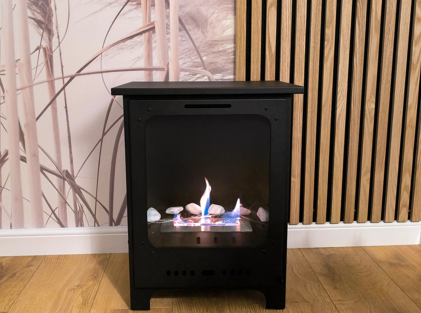 Bioethanol-Kamin Koza Mini schwarz – Dekokamin mit Glas