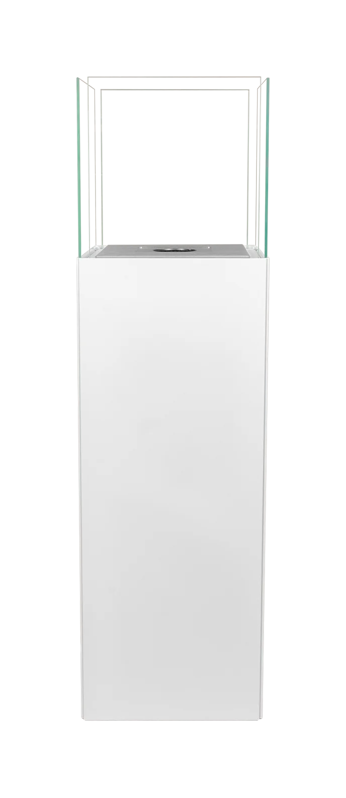 Vrijstaande bio-ethanol haard PATIO BESTIA wit – luxe buitenhaard met glas en 3L brander, moderne sfeerhaard zonder rook