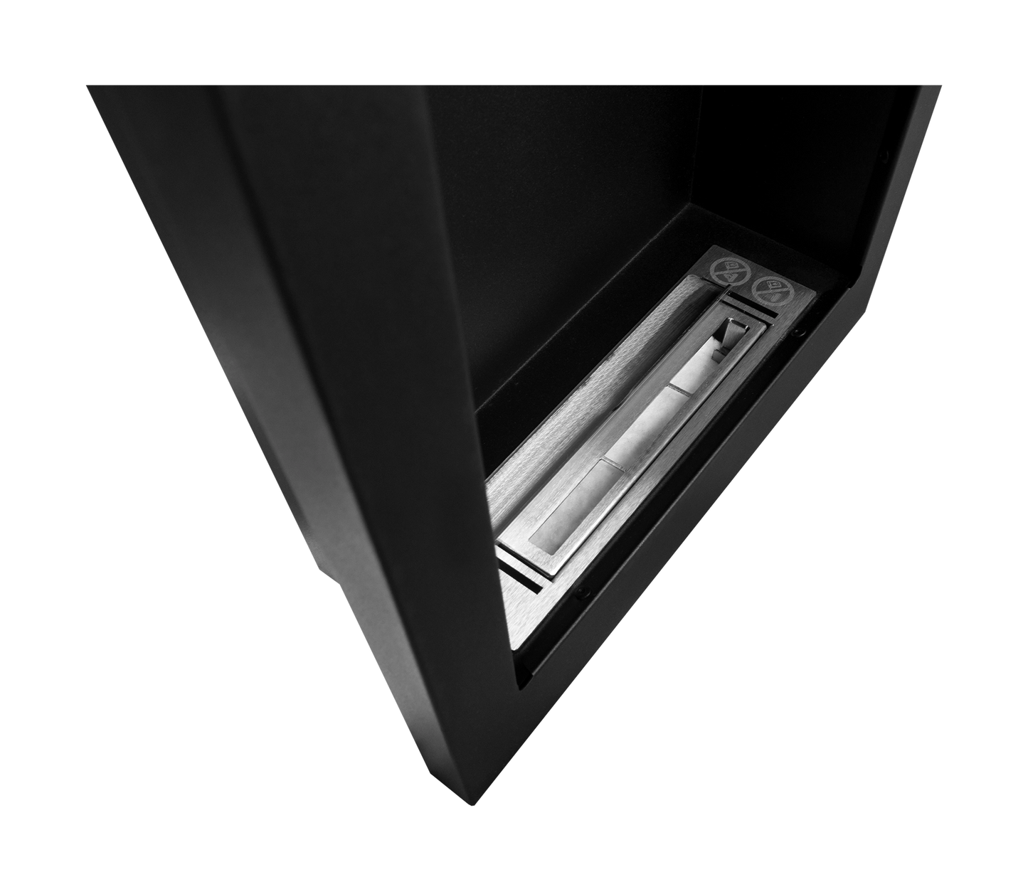 Bio-ethanol wandhaard vertical zwart mat (structuur) met glas – moderne sfeerhaard zonder schoorsteen