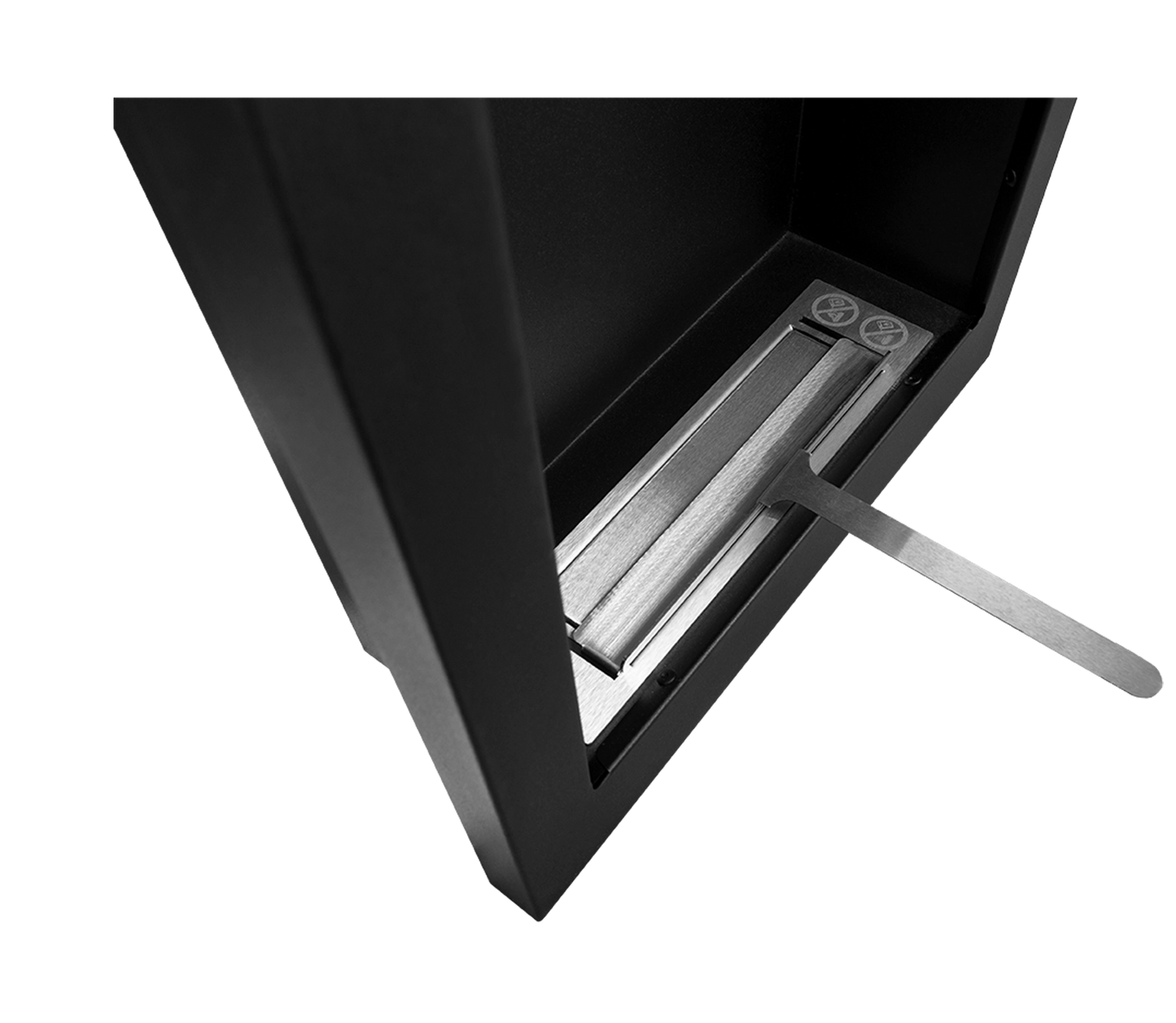 Bio-ethanol wandhaard vertical zwart mat (structuur) met glas – moderne sfeerhaard zonder schoorsteen