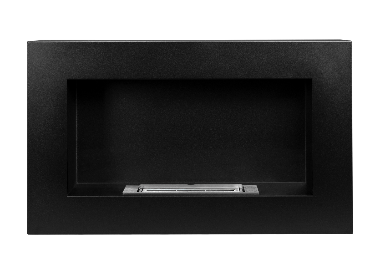 Bio-ethanol wandhaard 65x40 cm box zwart mat (structuur) – moderne sfeerhaard zonder schoorsteen