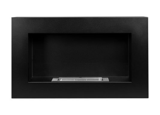 Bio-ethanol wandhaard 65x40 cm zwart mat – box design zonder glas
