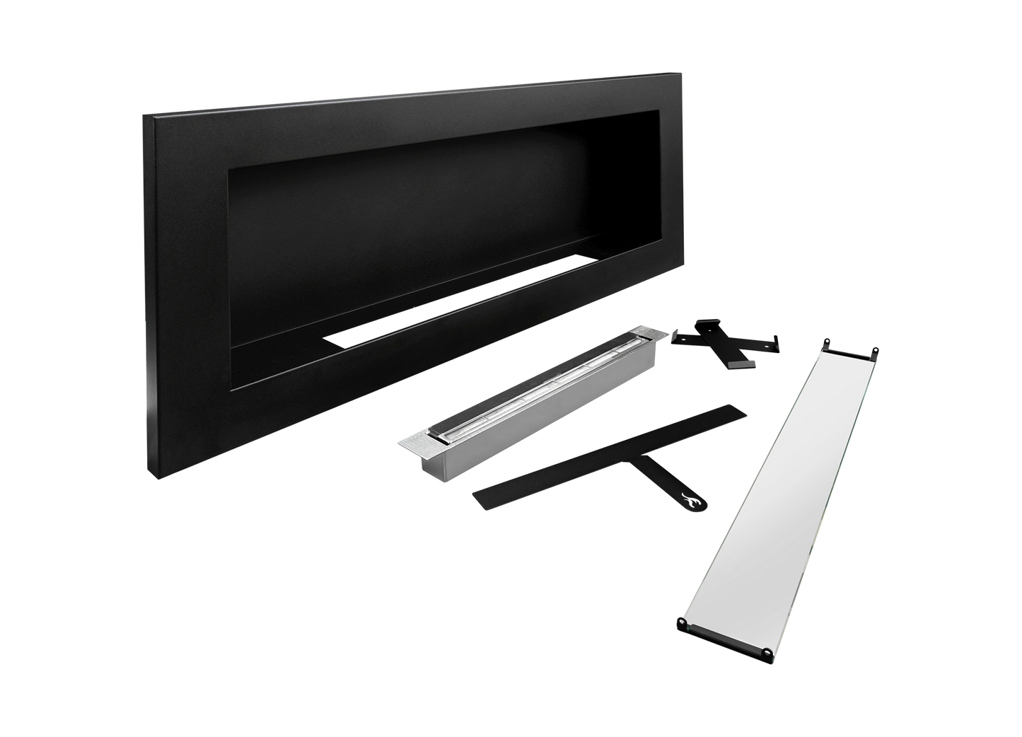 Bioethanol-Wandkamin 900x400 Slim schwarz mit Glas – moderner Kamin ohne Schornstein
