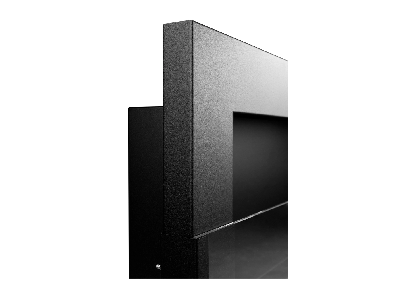 Bio-ethanol wandhaard 90x40 cm zwart mat (structuur) met glas – moderne sfeerhaard zonder schoorsteen