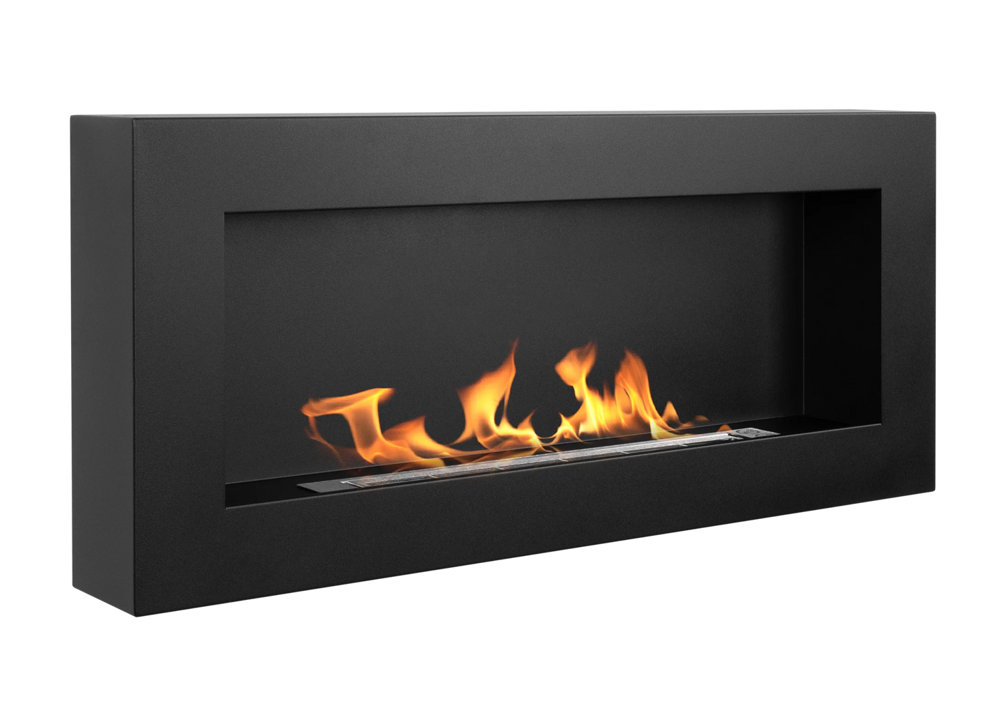 Bio-ethanol wandhaard 900x400 zwart mat – box design zonder glas