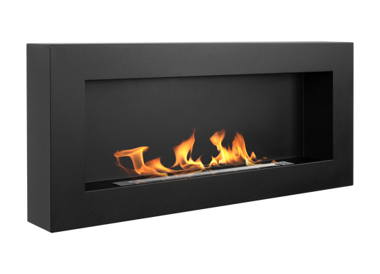 Bio-ethanol wandhaard 900x400 zwart mat – box design zonder glas