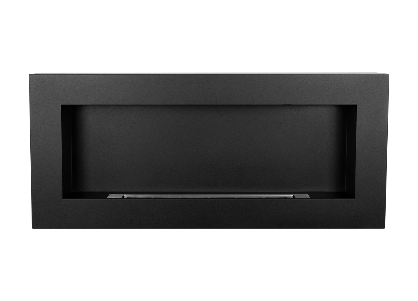 Bio-ethanol wandhaard 900x400 zwart mat – box design zonder glas