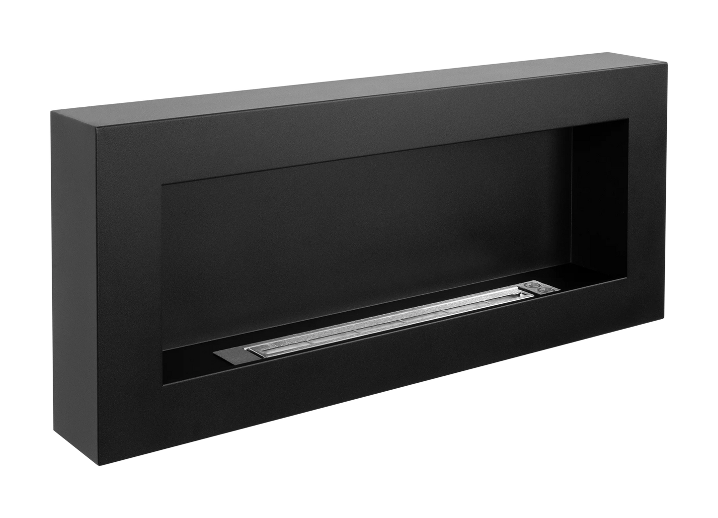 Bio-ethanol wandhaard 900x400 zwart mat – box design zonder glas