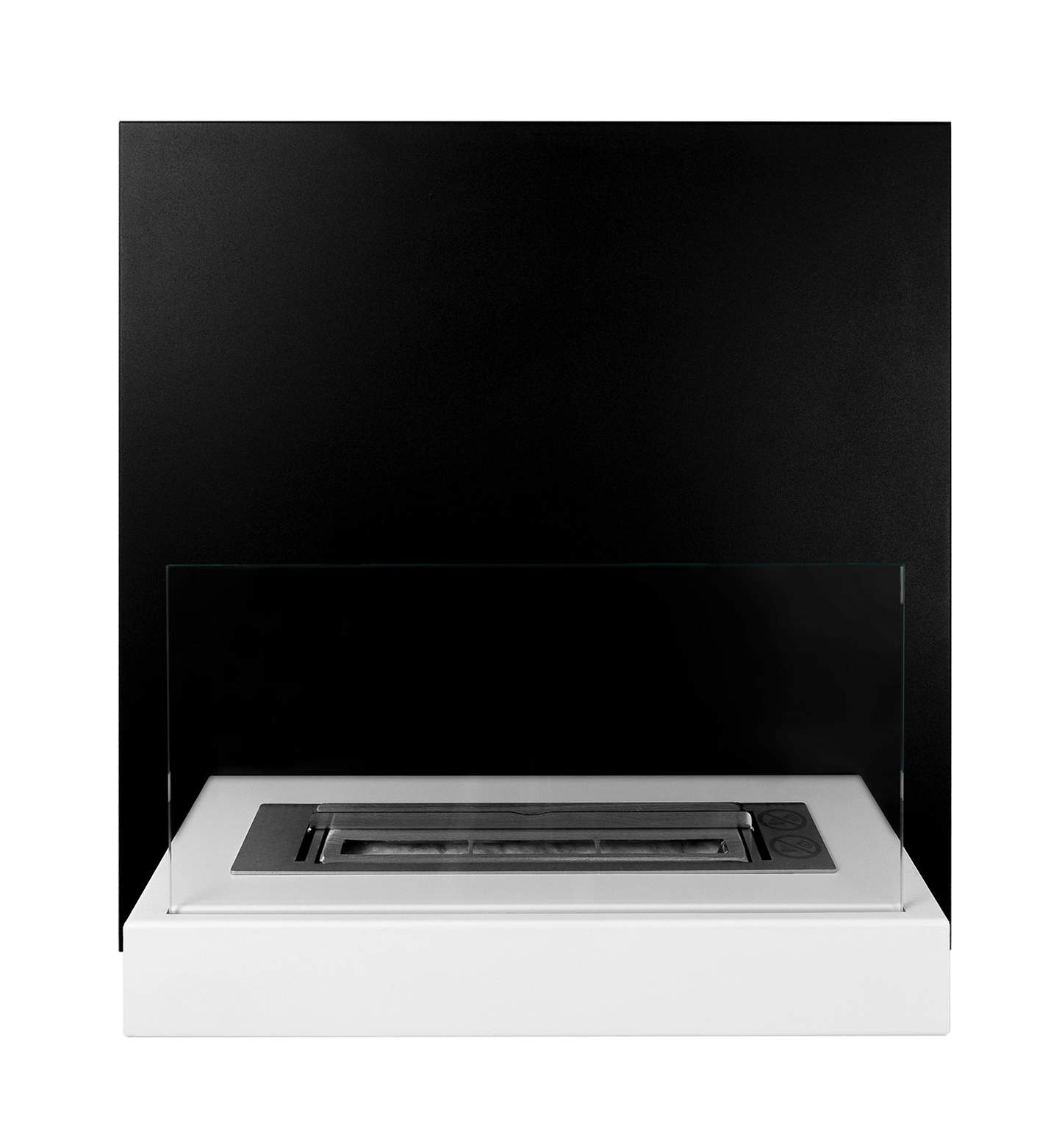 Bio-ethanol wandhaard 45x47 cm zwart-wit met glas – modern design