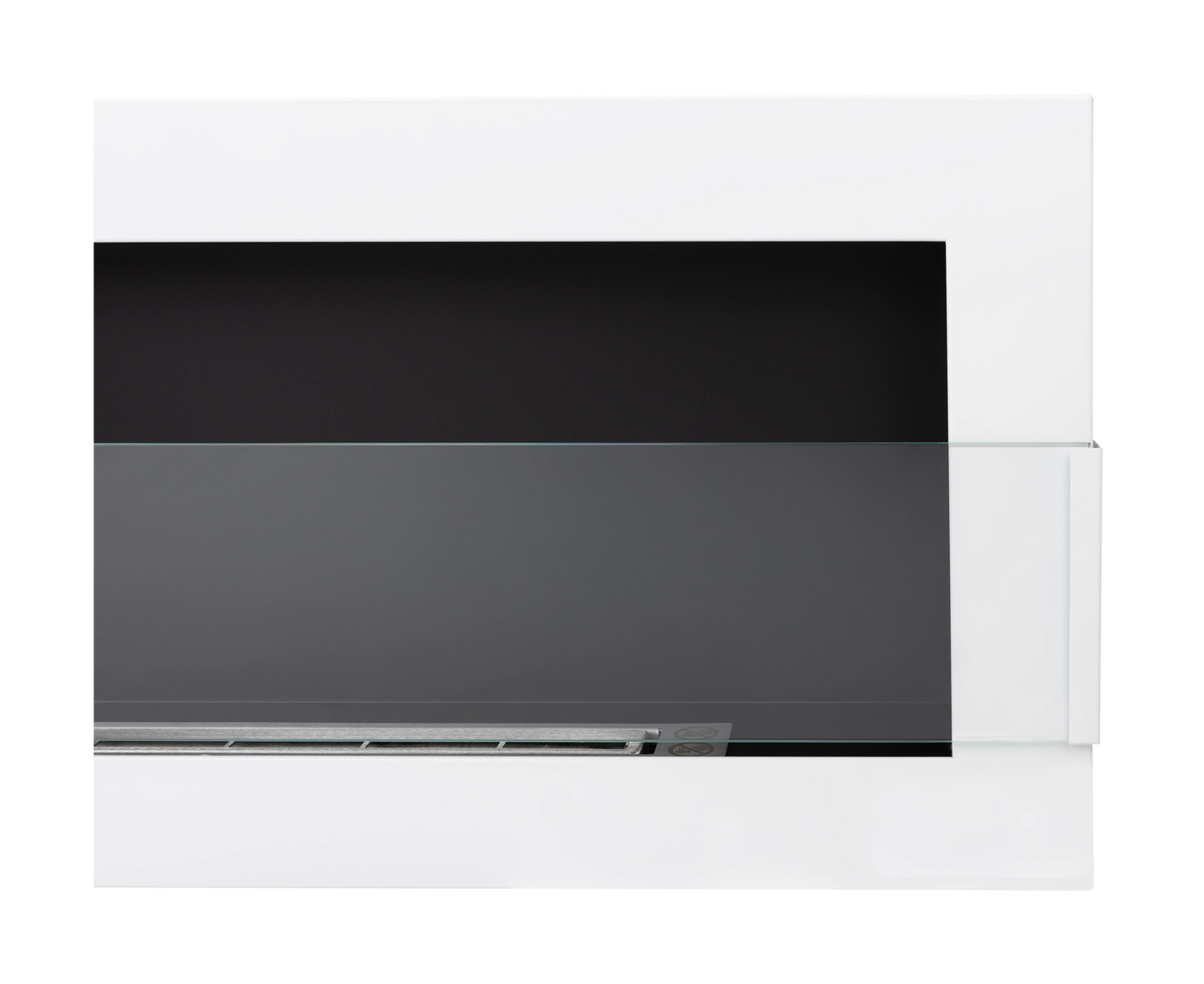 Bio-ethanol wandhaard 90x40 cm wit hoogglans met glas – moderne sfeerhaard zonder schoorsteen