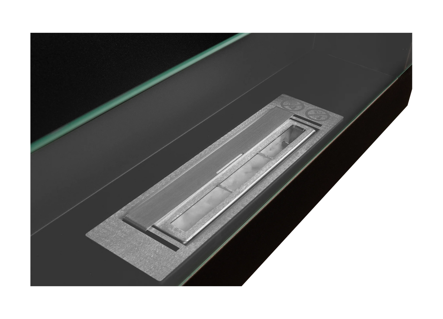 Bio-ethanol wandhaard 65x40 cm bruin mat (structuur) met glas – moderne sfeerhaard zonder schoorsteen