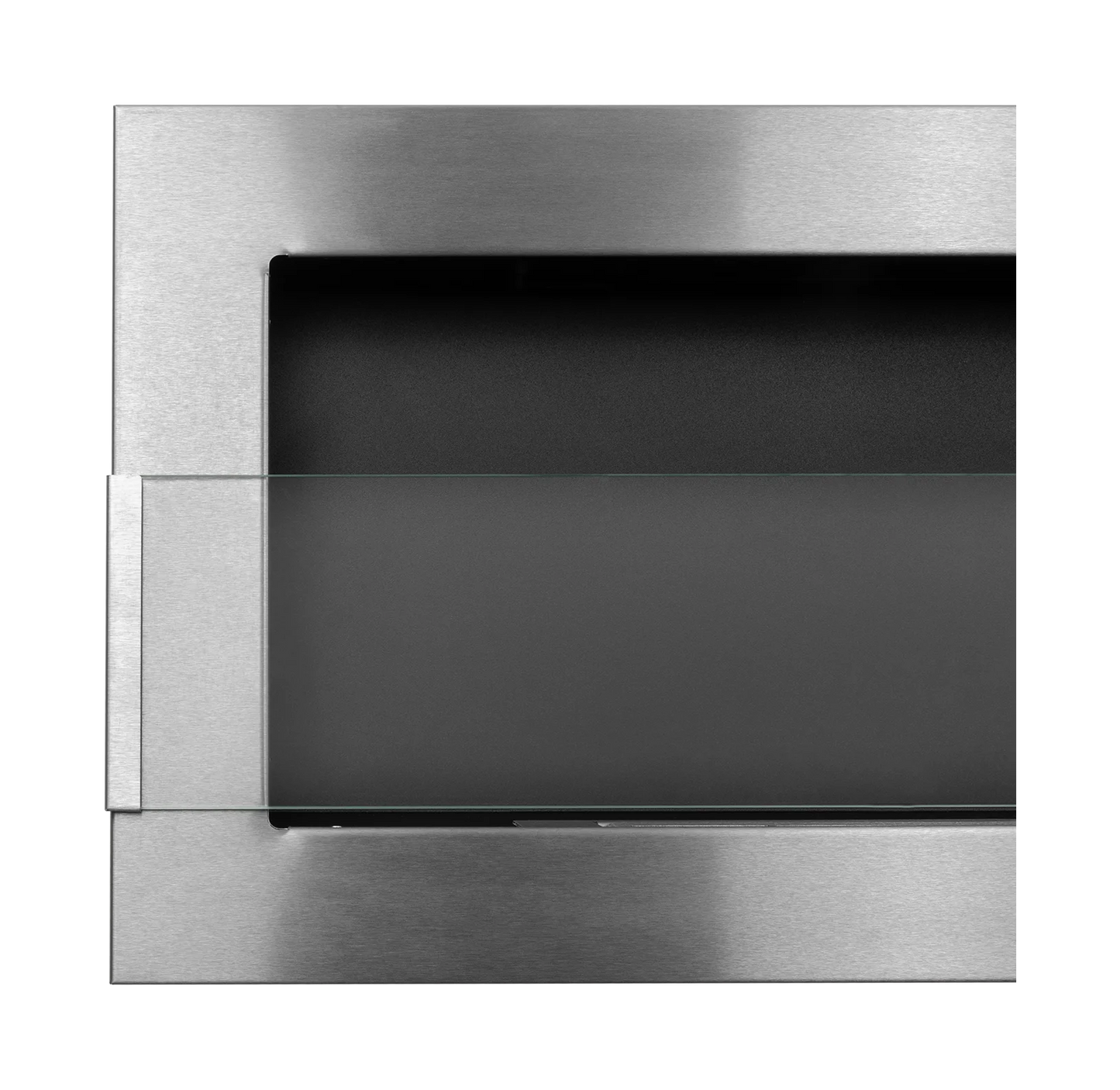 Bio-ethanol wandhaard 90x40 cm RVS inox met glas – moderne sfeerhaard zonder schoorsteen