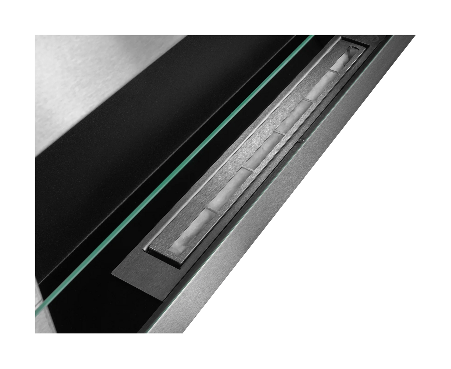 Bio-ethanol wandhaard 90x40 cm RVS inox met glas – moderne sfeerhaard zonder schoorsteen