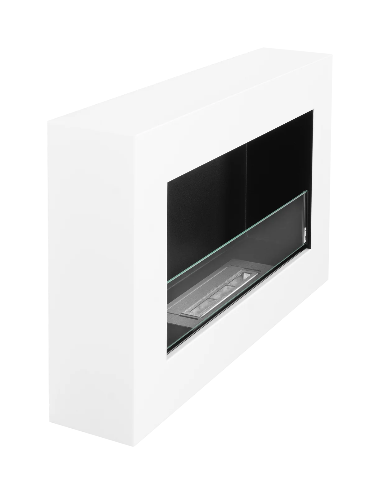 Bio-ethanol wandhaard 65x40 cm box wit mat (structuur) – moderne sfeerhaard zonder schoorsteen