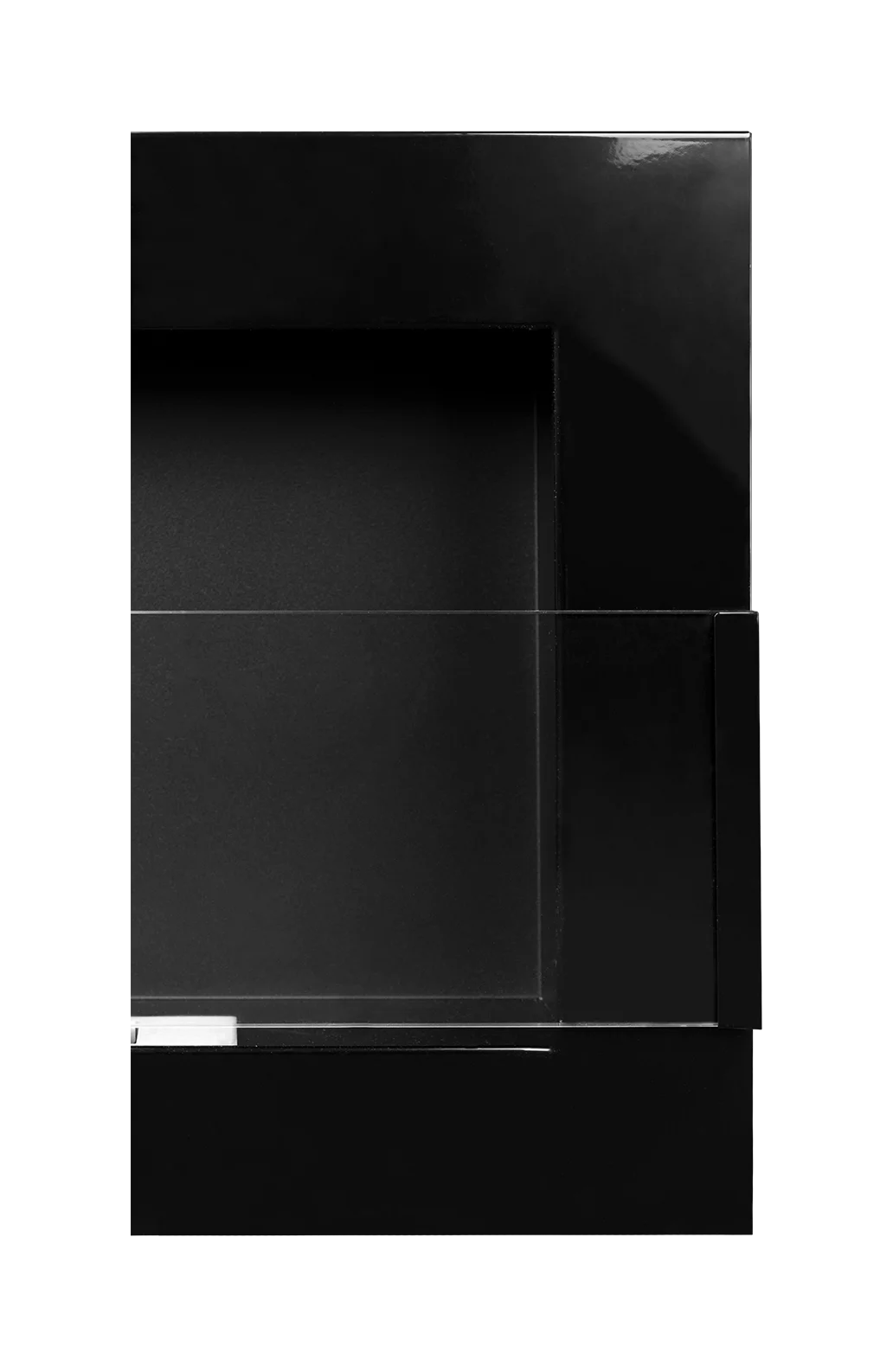 Bio-ethanol wandhaard 900x400 zwart hoogglans met glas – moderne design haard
