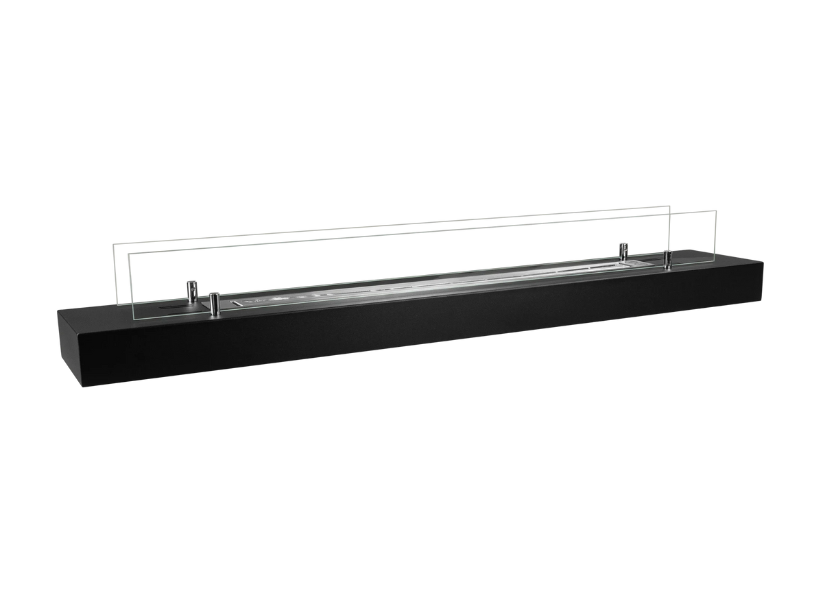 Bio-ethanol Inbouwhaard 120 cm Zwart met Veiligheidsglas – Modern Design