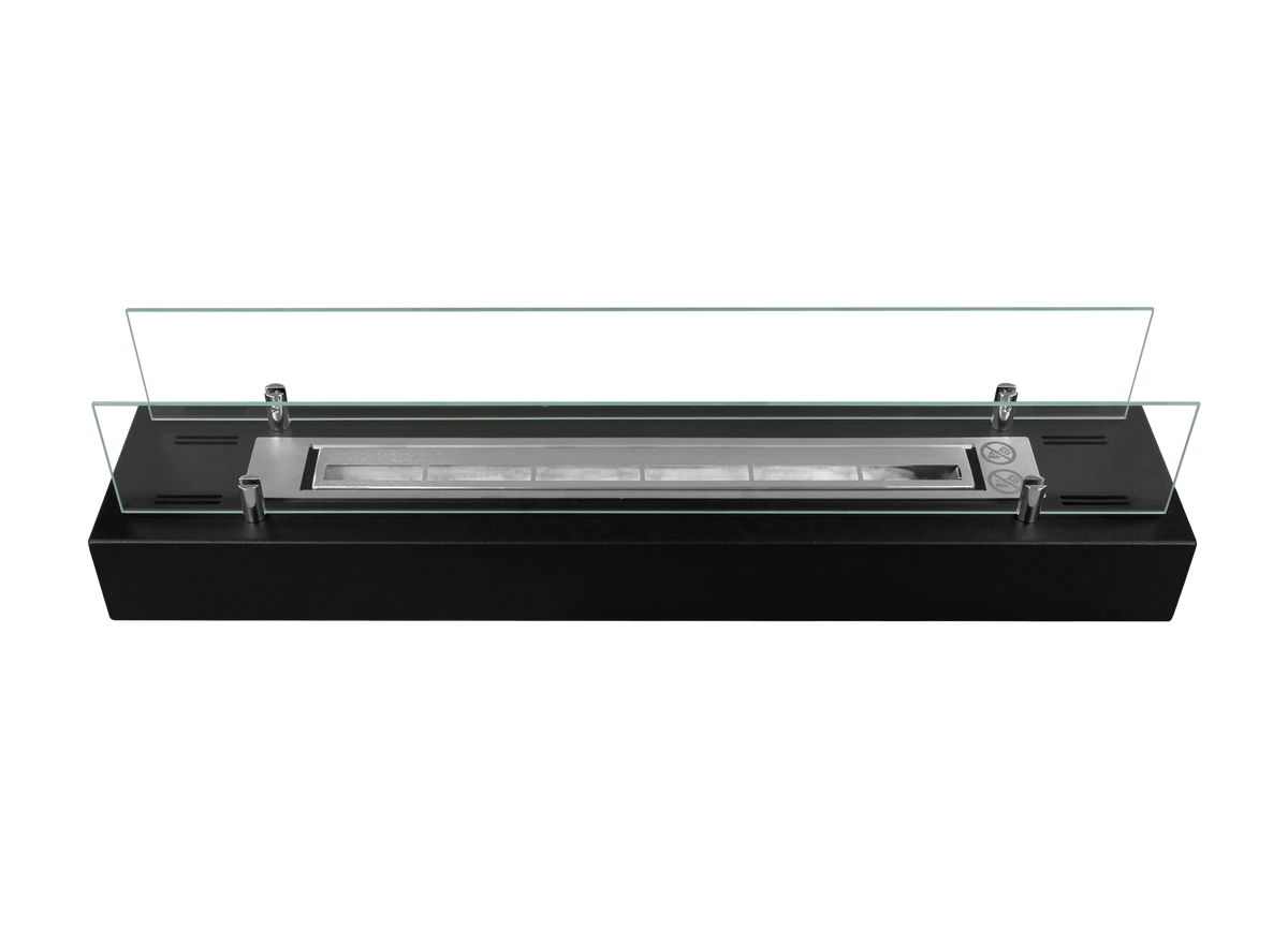Bio-ethanol Haard 70 cm Zwart Mat met Veiligheidsglas – Vrijstaand