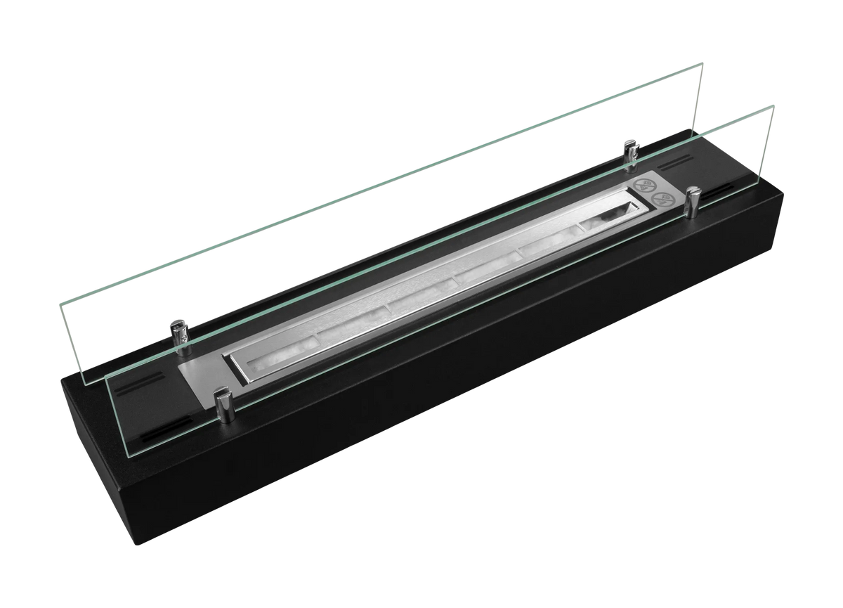 Bio-ethanol Haard 70 cm Zwart Mat met Veiligheidsglas – Vrijstaand