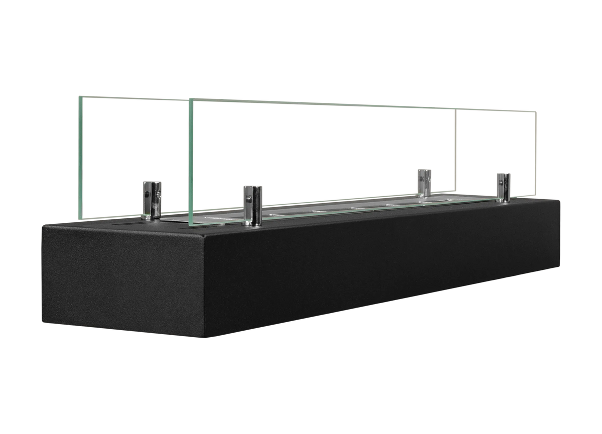 Bio-ethanol Haard 70 cm Zwart Mat met Veiligheidsglas – Vrijstaand