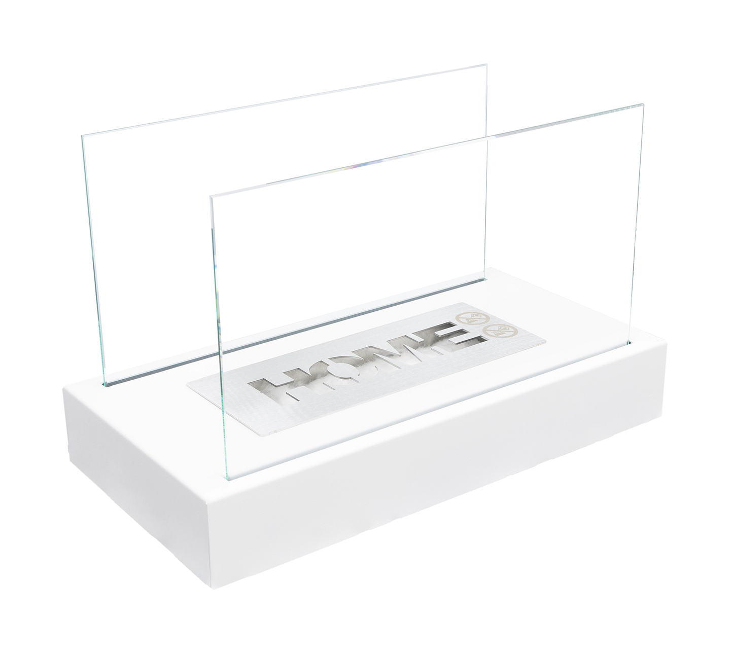 Bio ethanol haard Home wit – moderne sfeerhaard met glas