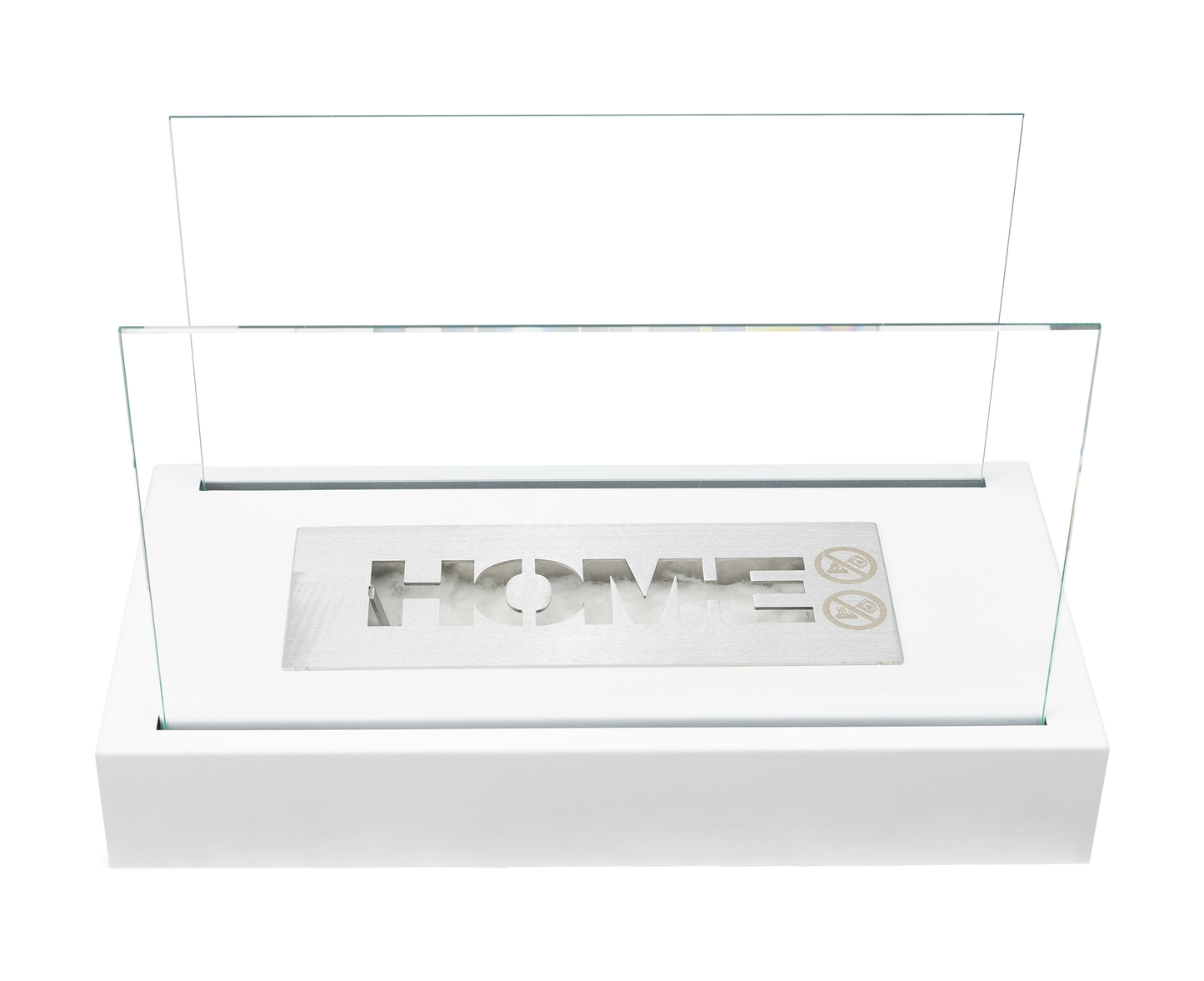 Bio ethanol haard Home wit – moderne sfeerhaard met glas