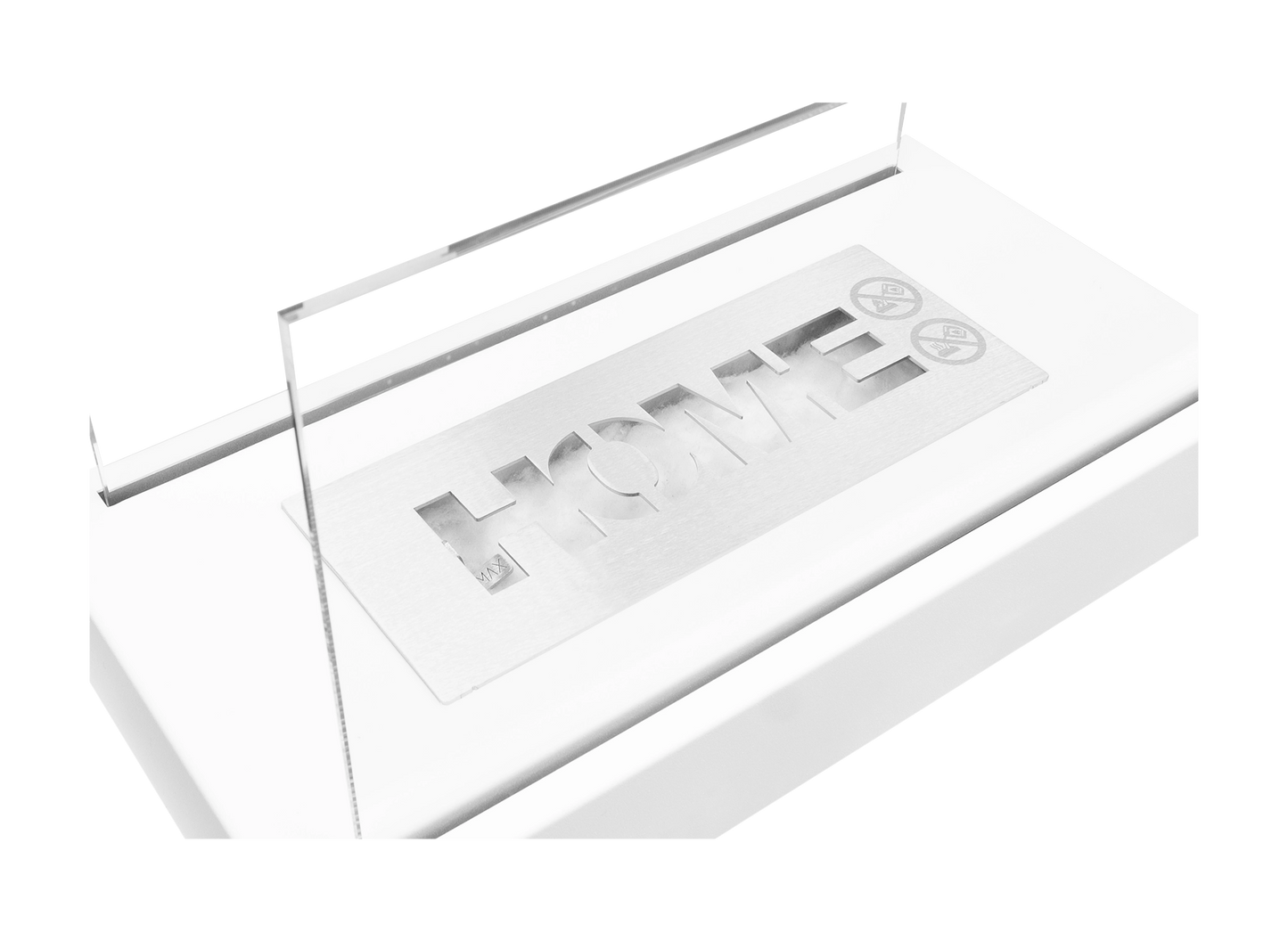 Bio ethanol haard Home wit – moderne sfeerhaard met glas