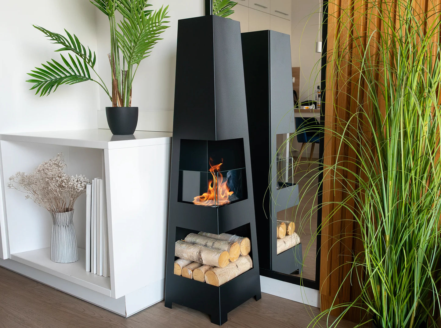 Bio ethanol haard Pyramid Garden zwart – sfeerhaard voor tuin en terras