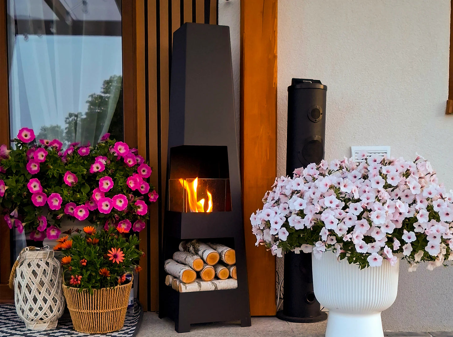 Bio ethanol haard Pyramid Garden zwart – sfeerhaard voor tuin en terras