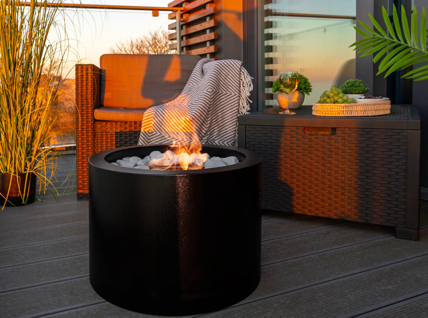 Bio ethanol haard Moon XL zwart – grote sfeerhaard