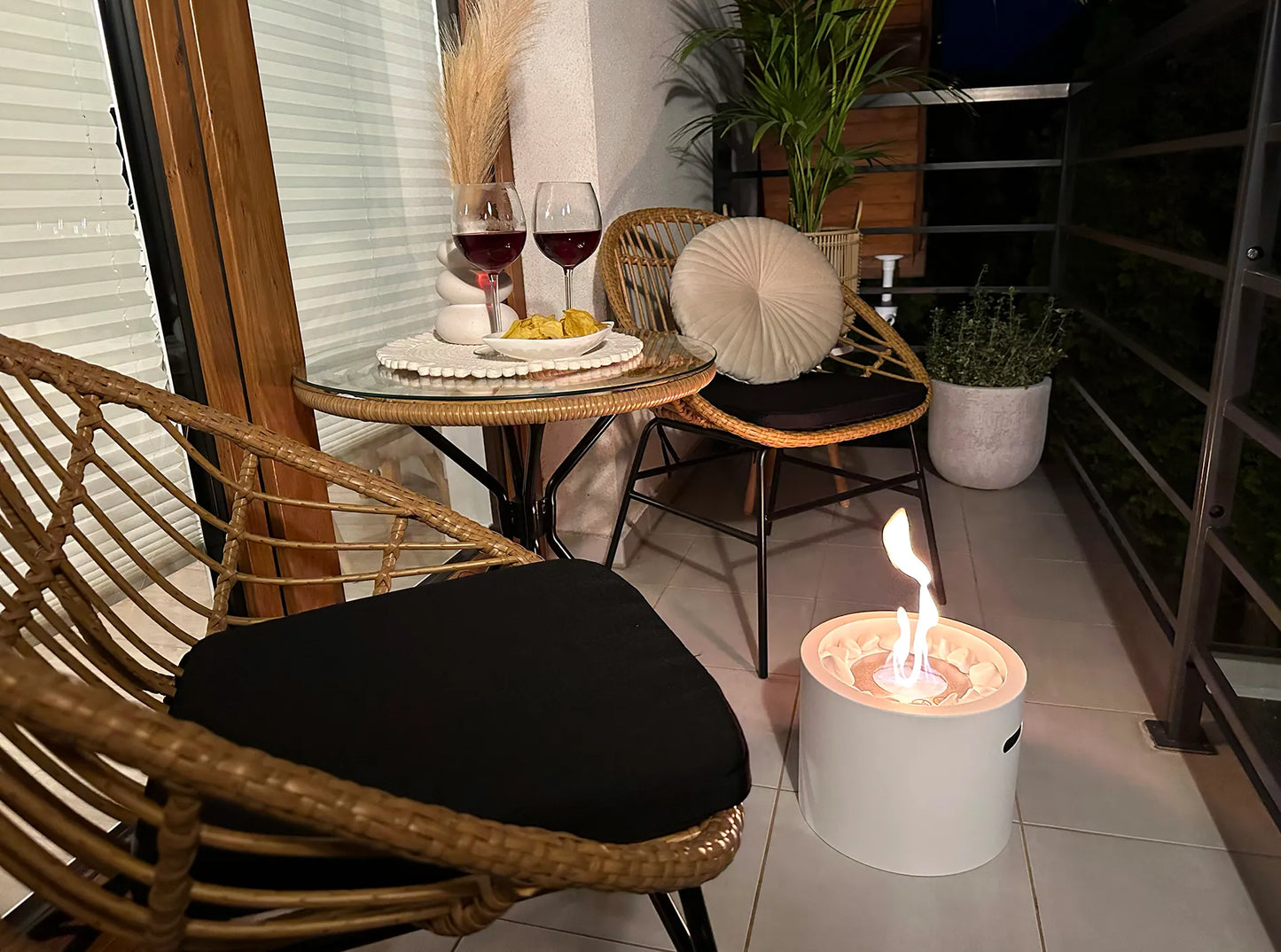 Bio ethanol haard Moon Mini wit – moderne sfeerhaard