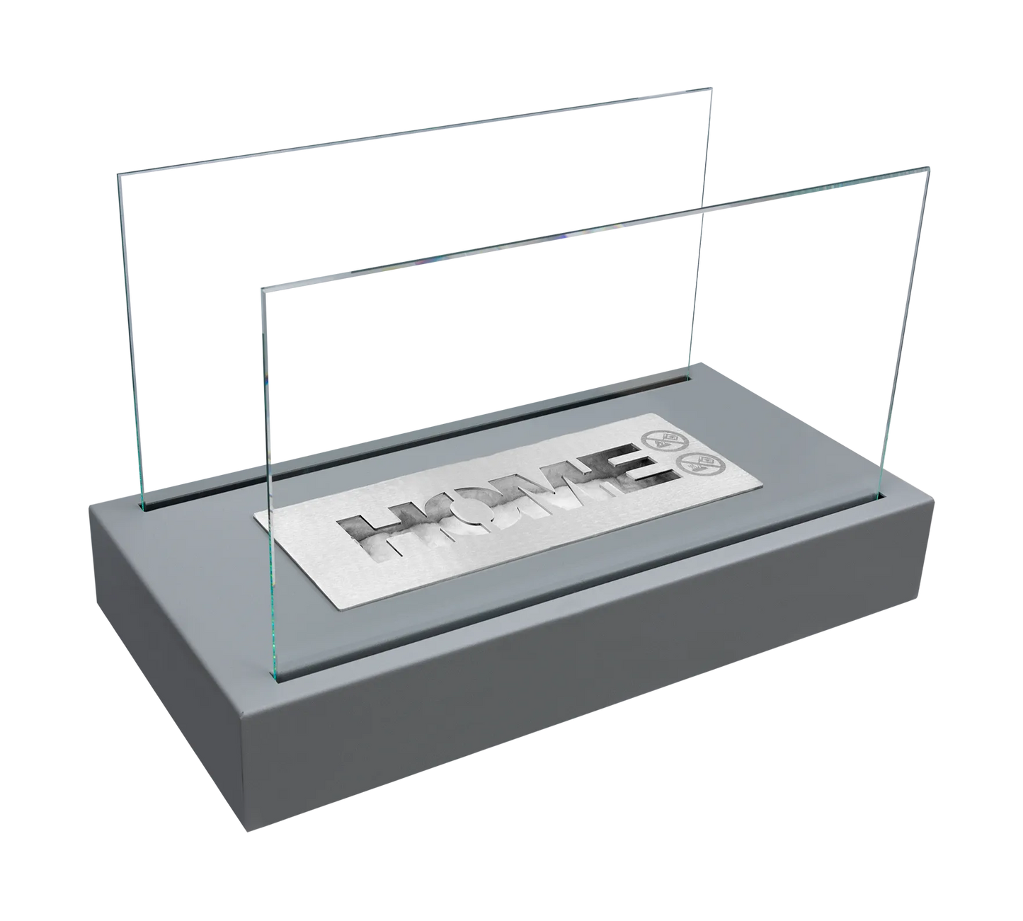 Bio ethanol haard Home grijs – moderne sfeerhaard met glas