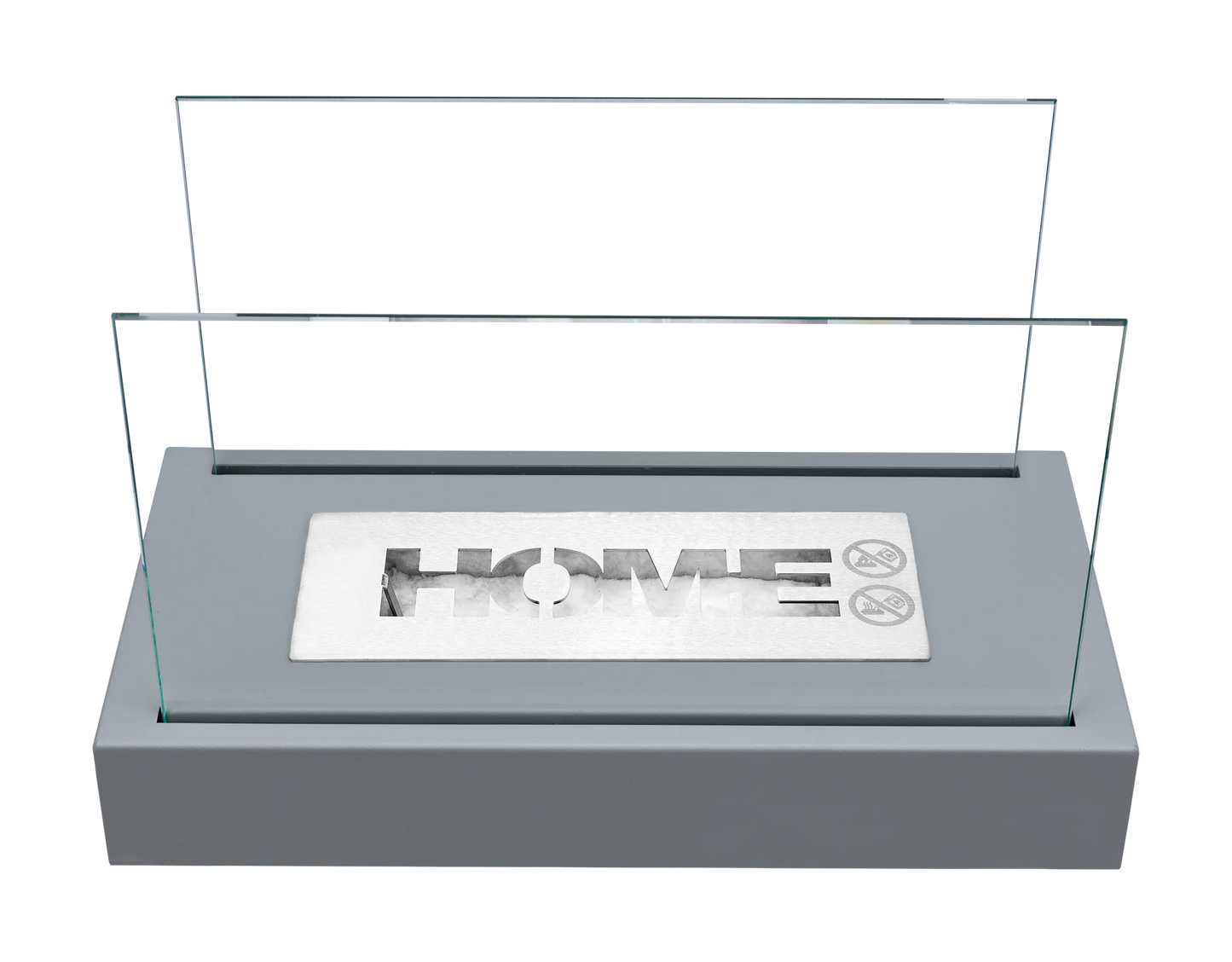 Bio ethanol haard Home grijs – moderne sfeerhaard met glas