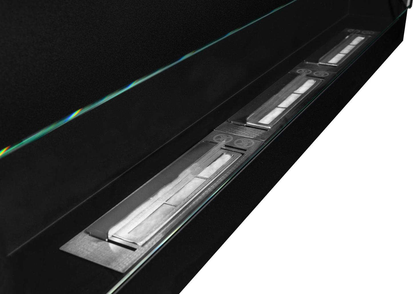 Bioethanol-Wandkamin BOX 1200x400 – Schwarz Matt mit Glas | Luxuriöser Design-Kamin ohne Schornstein