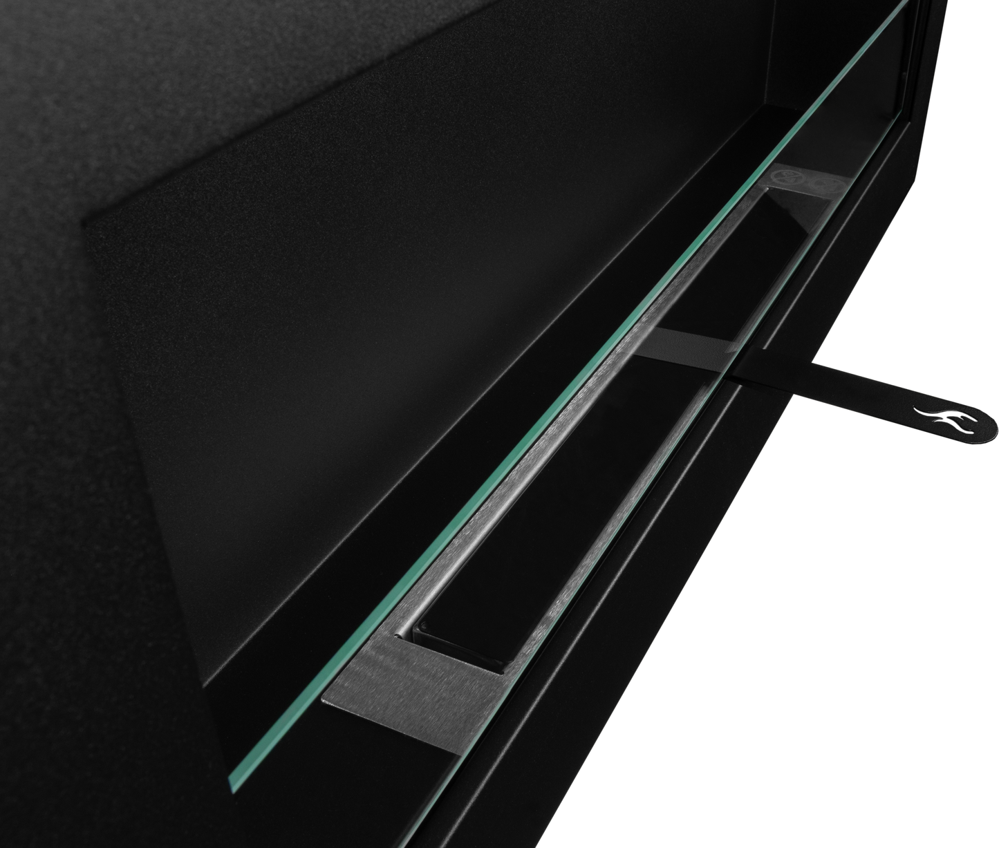 Bioethanol-Wandkamin BOX 900x400 – Schwarz Matt mit Glas | Moderner Design-Kamin ohne Schornstein