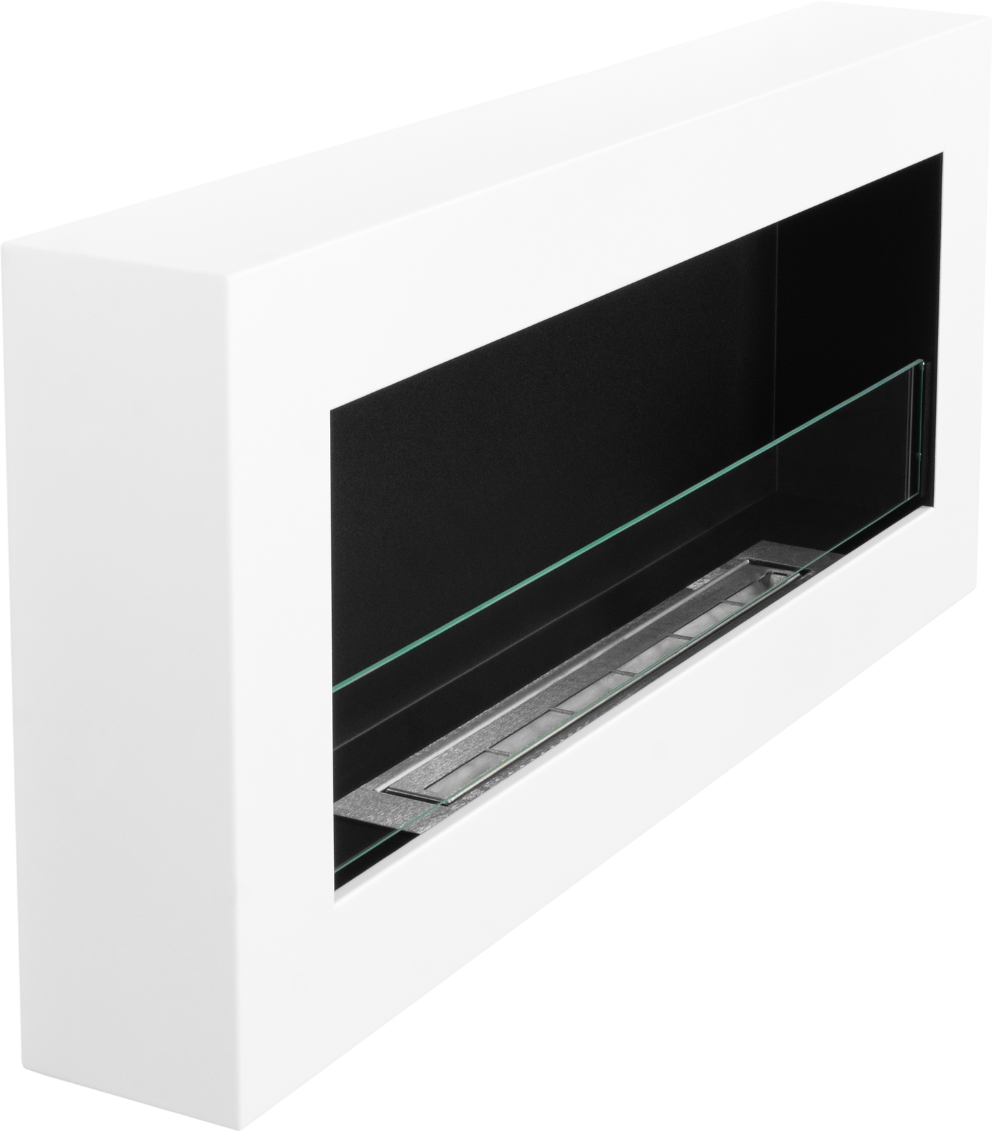 Bio Ethanol Wandhaard BOX 900x400 – Wit Mat met Glas | Moderne Design Haard Zonder Schoorsteen